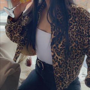 Cheetah Print Jean Jacket - F21